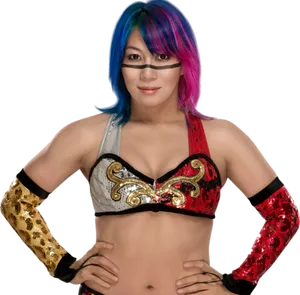 Colorful Wrestler Portrait PNG image