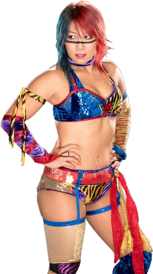 Colorful Wrestler Pose PNG image