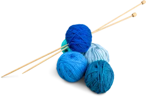 Colorful Yarn Balls With Knitting Needles PNG image