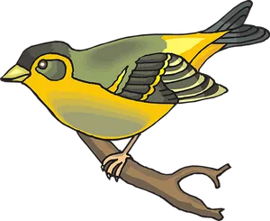 Colorful Yellow Bird Illustration