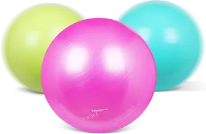 Colorful Yoga Balls Fitness Equipment PNG image