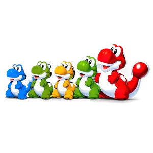 Colorful Yoshi Lineup Png 05232024 PNG image