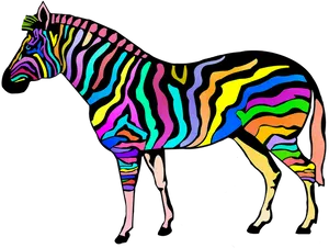 Colorful Zebra Artwork PNG image
