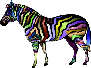 Colorful Zebra Artwork PNG image