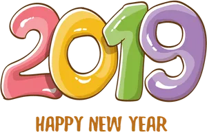 Colorful2019 Happy New Year Illustration