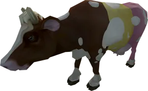 Colorful3 D Cow Model
