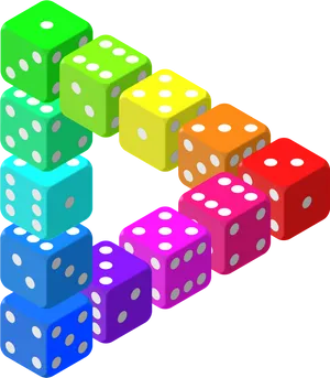 Colorful3 D Dice Chain PNG image