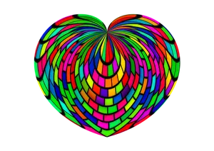 Colorful3 D Heart Art