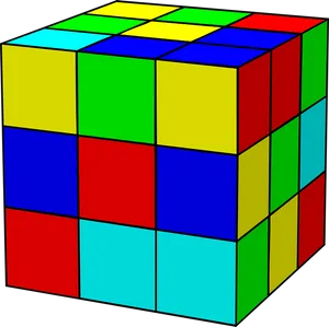 Colorful3 D Puzzle Cube PNG image