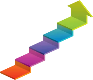 Colorful3 D Staircase Graphic PNG image