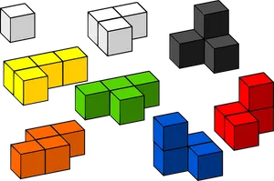 Colorful3 D Tetris Blocks PNG image