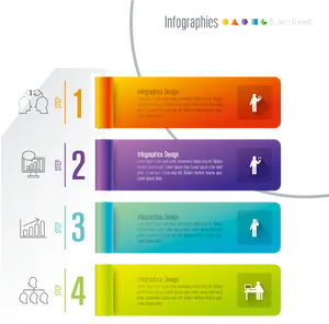 Colorful4 Step Infographic Design PNG image