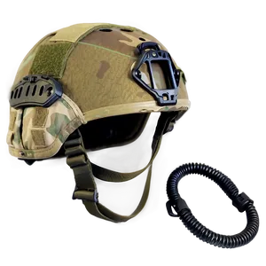 Combat Helmet With Communication Gear PNG 6