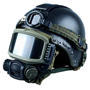 Combat Helmet With Communication Gear PNG 72