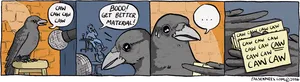 Comedy Club Crows Cartoon PNG image