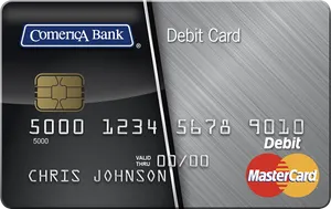 Comerica Bank Mastercard Debit Card PNG image