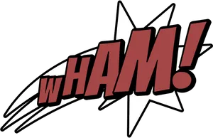 Comic Book Style W H A M Text Illustration