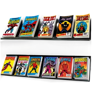 Comic Books On Shelf PNG Ubp47 PNG