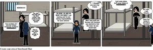 Comic Strip Confrontationin Prison Cell PNG image
