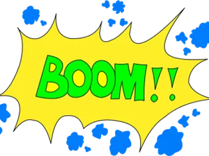 Comic Style Boom Explosion PNG image