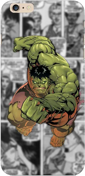 Comic Style Hulk Phone Case PNG image