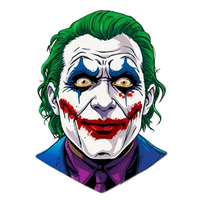 Comic Style Joker Makeup PNG Pgw