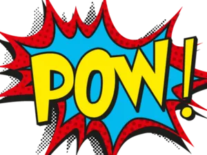 Comic Style P O W Explosion PNG
