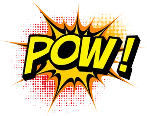 Comic Style P O W Explosion PNG image