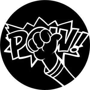 Comic Style P O W Illustration PNG