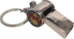 Comic Style Whistle Keychain