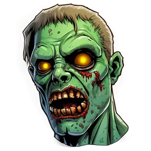 Comic Style Zombie Head Png Upj PNG image