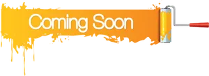 Coming Soon Paint Roller Banner PNG image