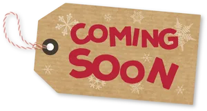 Coming Soon Tag Winter Theme PNG image