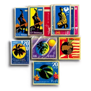 Commemorative Postage Stamp Set PNG 06122024