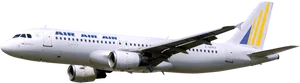 Commercial Airplane Midflight PNG