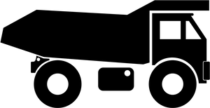 Commercial Truck Black Silhouette PNG