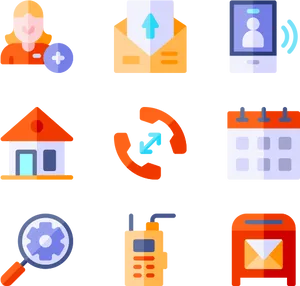 Communicationand Organization Icons PNG image