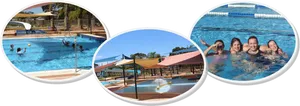 Community Pool Activities Collage PNG image