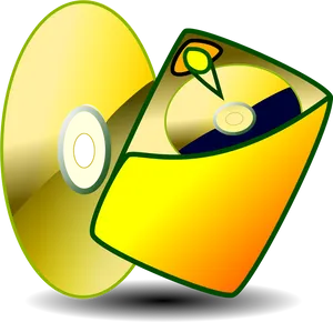 Compact Discand Case Vector Illustration PNG