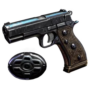 Compact Pistol Illustration PNG Nek