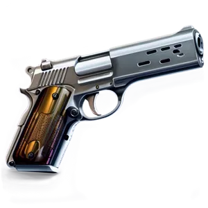 Compact Pistol Illustration PNG Sun