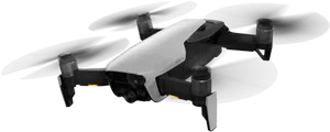 Compact Quadcopter Drone In Flight PNG image