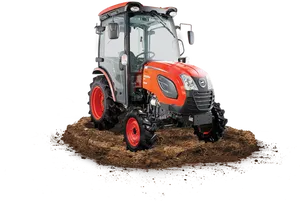 Compact Utility Tractoron Soil PNG image