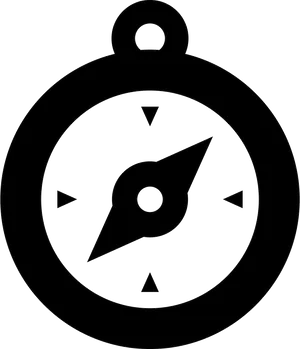 Compass Icon Blackand White PNG image