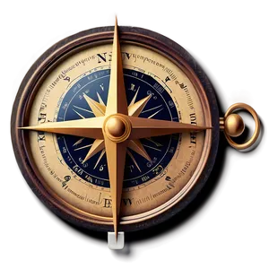 Compass On Vintage Paper Png 05042024 PNG image