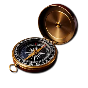 Compass On Wooden Table PNG Por