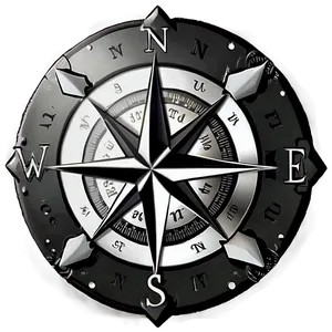 Compass Rose In Black And White Png 05252024 PNG image