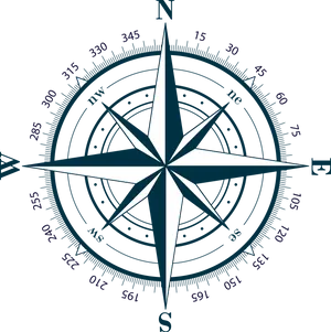 Compass Rose Nautical Chart PNG image
