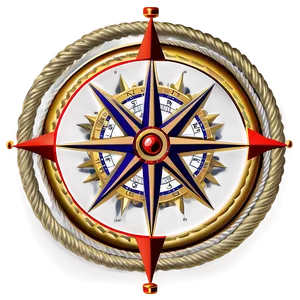 Compass With Rope Border PNG Arv16