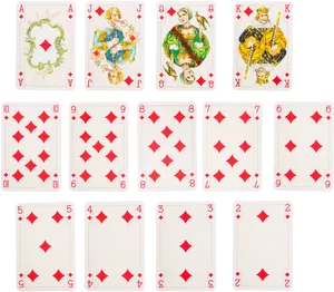 Complete Diamonds Suit Playing Cards